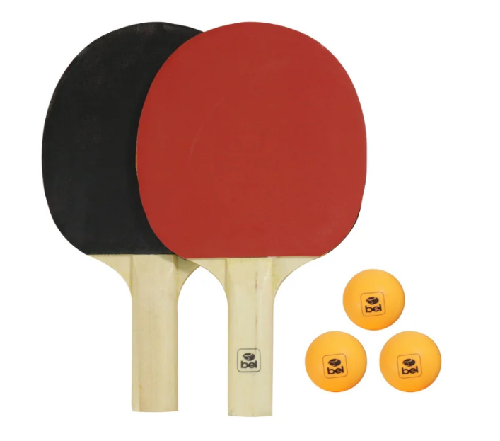 Kit Tenis de Mesa Com 2 Raquetes e 3 Bolinhas