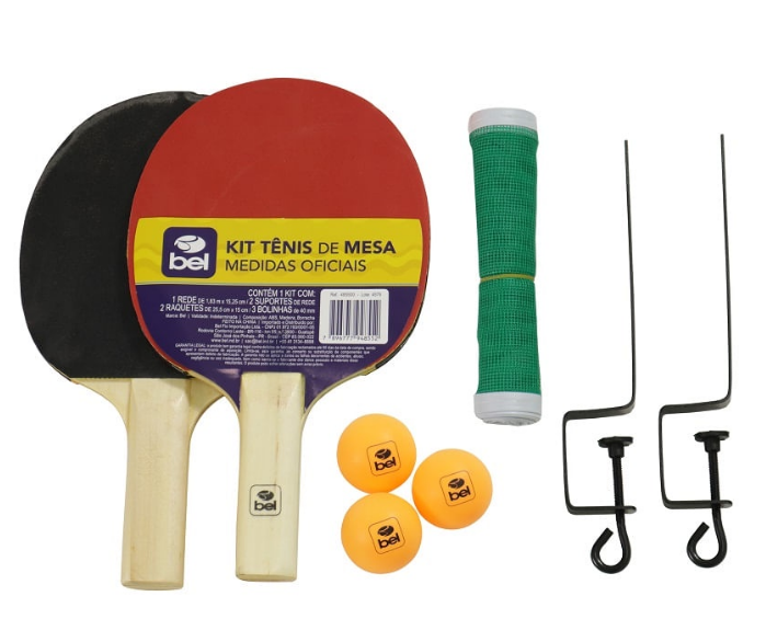 KIT TÊNIS DE MESA COM  RAQUETES, REDE E BOLAS